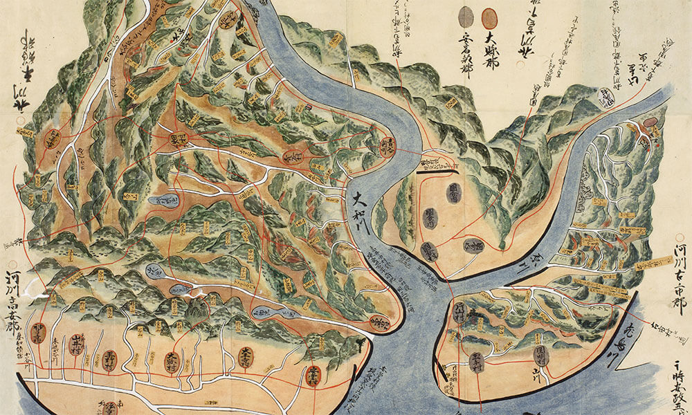 河内國大縣郡安宿部郡土砂留塲山内谷々圖