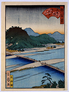 都名所百景 後半 久世の橋向日明神望	